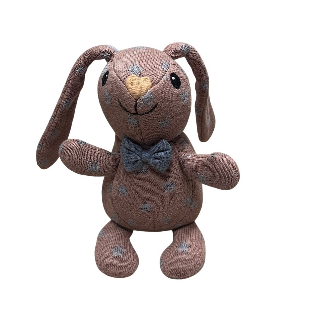 Apple‎ Park Organic Cotton Bunny Rabbit Plush 9" Floppy Ears Brown Star Tie